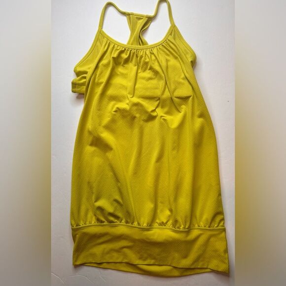 Lululemon Women’s No Limits Tank Top Sport Bra Lime Green Yellow Size 4 - Picture 12 of 16